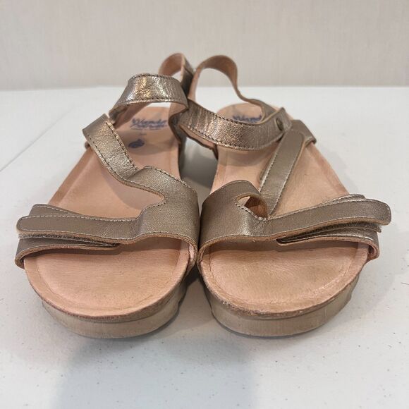 Wanda Panda Tamina Sandals Gold Metallic Adjustable Straps Women's 38 US 7 - 7.5 - Picture 4 of 12